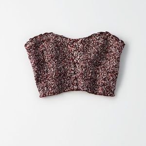 American Eagle smocked crop top